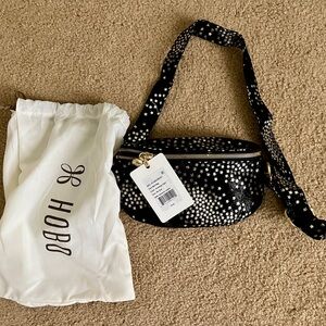 HOBO Feen Belt Bag Shooting Stars Black Suede NWT